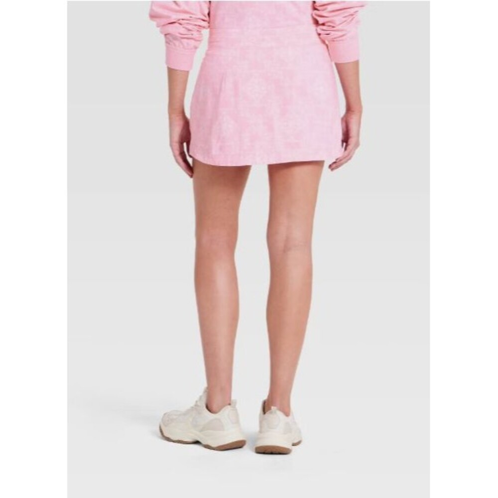 JoyLab Women's Washed Jersey Slit Skort Pink Bandana Print XL NWT
